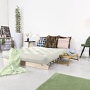 Ver imagem 2 de Futon Casal Tokio Sofa Cama Branco Off Acquablock Com Madeira Maciça