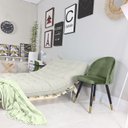 Ver imagem 3 de Futon Casal Tokio Sofa Cama Branco Off Acquablock Com Madeira Maciça