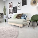 Ver imagem 5 de Futon Casal Tokio Sofa Cama Branco Off Acquablock Com Madeira Maciça