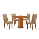 Ver imagem 1 de Mesa de Jantar Loren 90cm Tampo MDF Canto Reto Laminado com 4 Cadeiras Lira