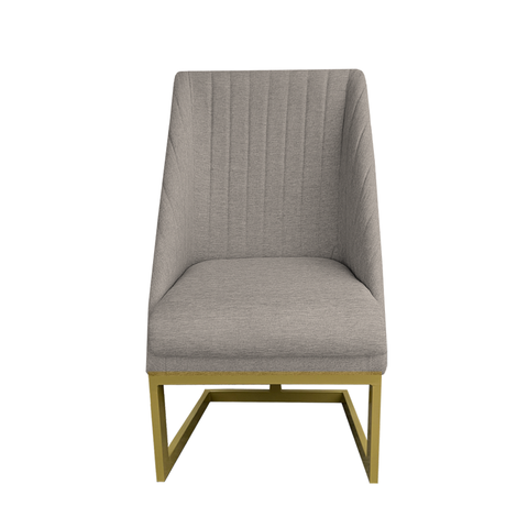 Cadeira Para Sala de Jantar Ana Base de Ferro Linho Bege D'Classe Decor