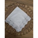 Ver imagem 3 de Guardanapo com Renda em Flores Branco 45x45cm