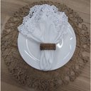 Ver imagem 2 de Guardanapo com Renda em Flores Branco 45x45cm