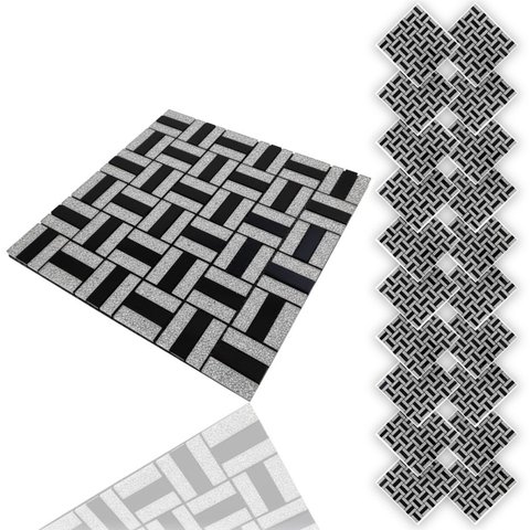 Pastilha de Vidro Adesiva Kit 20 Uni Parede Banheiro Box Cozinha Sala Decorativa Moderna Reforma Fac