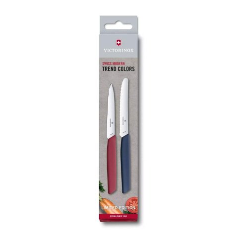 Conjunto Facas Victorinox Swiss Modern Edição Limitada - 2 Unidades - Azul e Vermelha - 6.9096.2l1