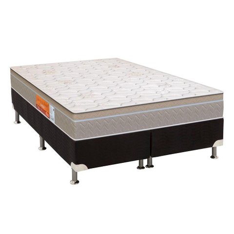 Cama Box Queen: Colchão Molas Ensacadas Orthoflex MasterPocket Orvieto Unic Face + Base CRC Suede Bl