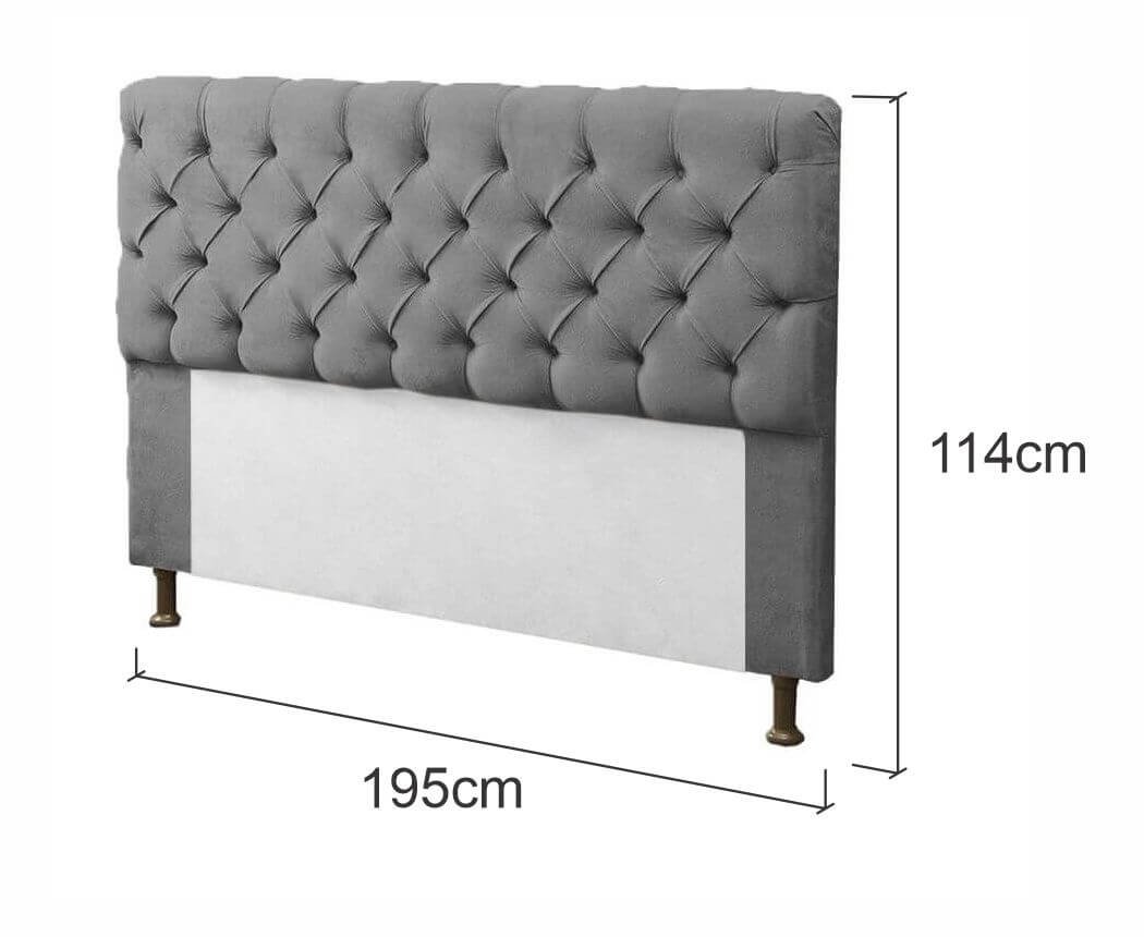 Cabeceira Mirage para Cama Box King Size 195cm com Capitonê:bege