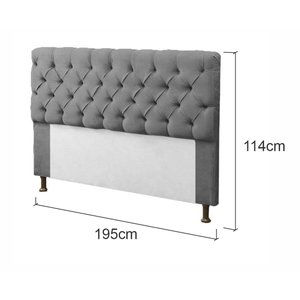 Cabeceira Mirage para Cama Box King Size 195cm com Capitonê:bege