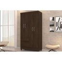 Ver imagem 1 de Guarda Roupa Solteiro 4 Portas e 2 Gavetas Lotus Flex Ébano Touch - Demóbile
