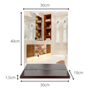 Ver imagem 2 de Espelheira Retangular 30x40cm Com Prateleira Canela MDF