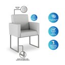 Ver imagem 3 de Poltrona Recepção Tecido Linho Cinza - Base de Ferro Cinza