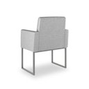 Ver imagem 4 de Poltrona Recepção Tecido Linho Cinza - Base de Ferro Cinza