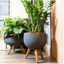 Ver imagem 2 de Vaso Redondo Decore Polietileno 39x33x29cm Japi - Chumbo