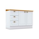 Ver imagem 2 de Balcão de Cozinha Americana P/ Pia 3 Gavetas e 2 Portas C/tampo 120cm Branco - Henn