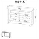Ver imagem 2 de Balcão para Escritório com 03 Portas Me4147 Branco Tecnomobili