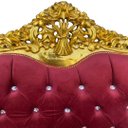 Ver imagem 4 de Jogo de Sofá Clássico com Par de Poltronas Marsala com Dourado 124x192x74 e 117x94x74cm