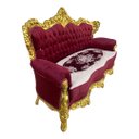 Ver imagem 3 de Jogo de Sofá Clássico com Par de Poltronas Marsala com Dourado 124x192x74 e 117x94x74cm