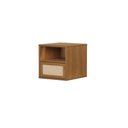Ver imagem 2 de Mesa de Cabeceira Har Suspensa 1 Gaveta 1 Nicho 33 cm X 36 cm Louro Freijó - Telinha Rattan