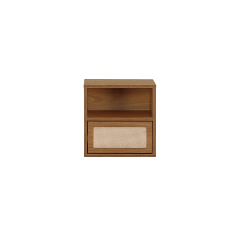 Mesa de Cabeceira Har Suspensa 1 Gaveta 1 Nicho 33 cm X 36 cm Louro Freijó - Telinha Rattan
