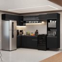 Ver imagem 1 de Armário de Cozinha Completa de Canto Suspenso 465 Cm Preto Nice Madesa 07 Preto