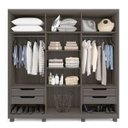 Ver imagem 2 de Guarda-Roupa Casal 6 Portas 4 Gavetas Internas Jundiai Móveis Rimo