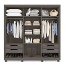 Ver imagem 2 de Guarda-Roupa Casal 6 Portas 4 Gavetas Internas Jundiai Móveis Rimo