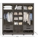 Ver imagem 4 de Guarda-Roupa Casal 6 Portas 4 Gavetas Internas Jundiai Móveis Rimo