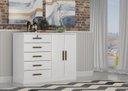 Ver imagem 1 de Cômoda com Sapateira Space 5 Gavetas - Móveis Novo Horizonte Branco