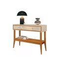 Ver imagem 1 de Aparador Buffet Balcão  Bari  Hall e Sala de Estar1.00 Off/cedro Com 2 Gavetas Pés Madeira Maciça