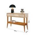 Ver imagem 5 de Aparador Buffet Balcão  Bari  Hall e Sala de Estar1.00 Off/cedro Com 2 Gavetas Pés Madeira Maciça