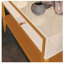 Ver imagem 4 de Aparador Buffet Balcão  Bari  Hall e Sala de Estar1.00 Off/cedro Com 2 Gavetas Pés Madeira Maciça