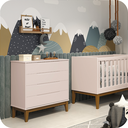 Ver imagem 7 de Quarto de Bebê Berço Evolution + Guarda Roupa 4P + Cômoda 4g Elfe Rosa 02 Colcões