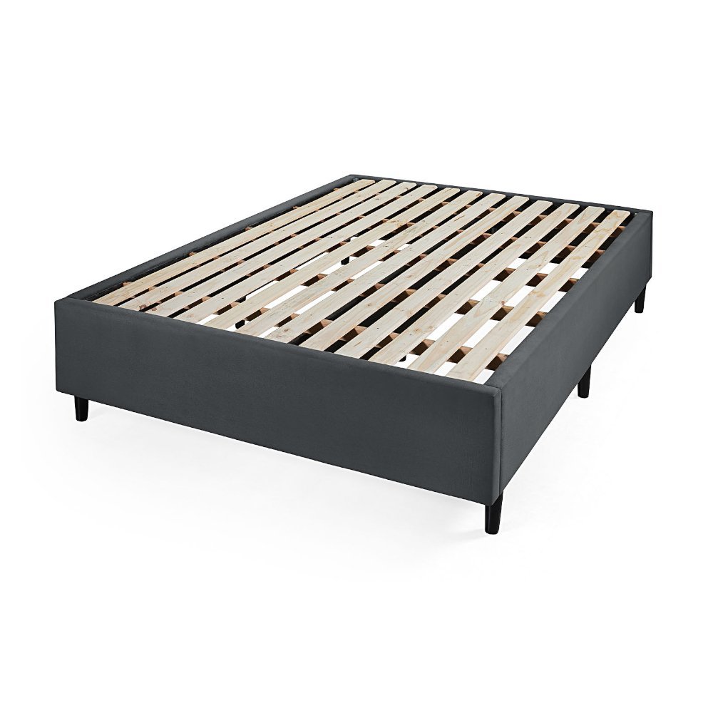 Caixa Base Box Cama Casal Premium 1,40m Desmontável Veludo Pavia - Cinza