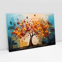Ver imagem 7 de Quadro Decorativo Árvore com Pássaros Folhas e Flores Coloridas Sala Quarto Casa Escritório