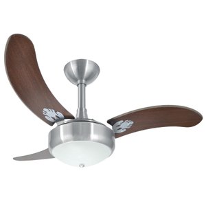 Ventilador de Teto Infinity Lux Prata Es 3 Pás MDF Tabaco 220V 2003
