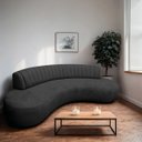 Ver imagem 1 de Divã Recamier Celeste Curvo Sala Estar Luxo 160cm Linho