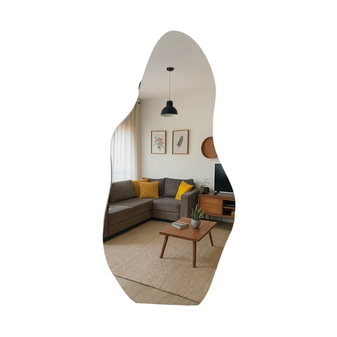 Espelho Orgânico 80x35 para Sala Quarto Banheiro Escritório Decorativo Brinovar