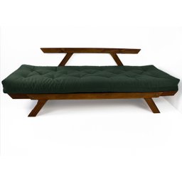 Sofá Japão Futon Verde Militar em Madeira Maciça Imbuia - 4