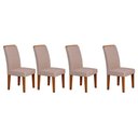 Ver imagem 7 de Sala de Jantar Completa Londrina C/ Tampo Madeirado C/ Vidro 120x80cm e 4 Cadeiras Lunara Capuccino/