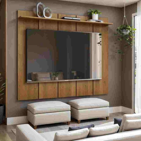 Painel para TV até 70 Polegadas Ravello 160cm com Prateleira Decorativa:Cinamomo