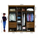 Ver imagem 5 de Guarda-Roupa com Espelho 3 Portas de Correr 6 Gavetas 227cm Eleganza
