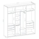 Ver imagem 4 de Guarda-Roupa com Espelho 3 Portas de Correr 6 Gavetas 227cm Eleganza