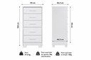 Ver imagem 5 de Cômoda Primacy 5 Gavetas com Gavetão para Organização de Roupas no Quarto