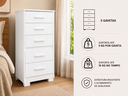 Ver imagem 6 de Cômoda Primacy 5 Gavetas com Gavetão para Organização de Roupas no Quarto