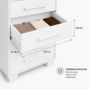 Ver imagem 4 de Cômoda Primacy 5 Gavetas com Gavetão para Organização de Roupas no Quarto