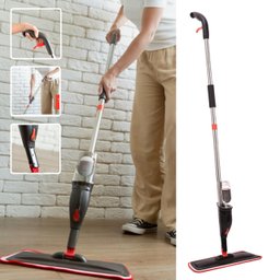 Mop Spray Com Reservatório Vermelho e Cinza - 1