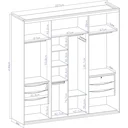 Ver imagem 4 de Guarda Roupa com Espelho 3 Portas de Correr 6 Gavetas 227cm Eleganza Belmax