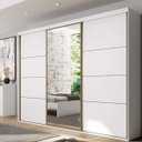 Ver imagem 1 de Guarda Roupa com Espelho 3 Portas de Correr 6 Gavetas 227cm Eleganza Belmax