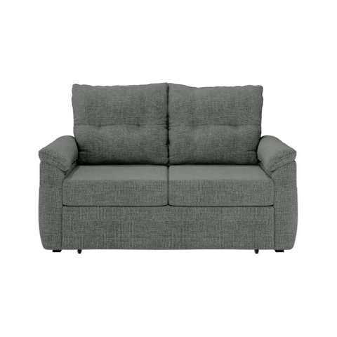 Sofá Cama 2 Lugares Casal 1,60 Mts Chenile Tiffany Matrix Cor:linho Grosso Cinza Escuro