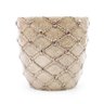 Cachepot Decorativo em Ceramica Circular Bege Trancado 9,5cm - 1